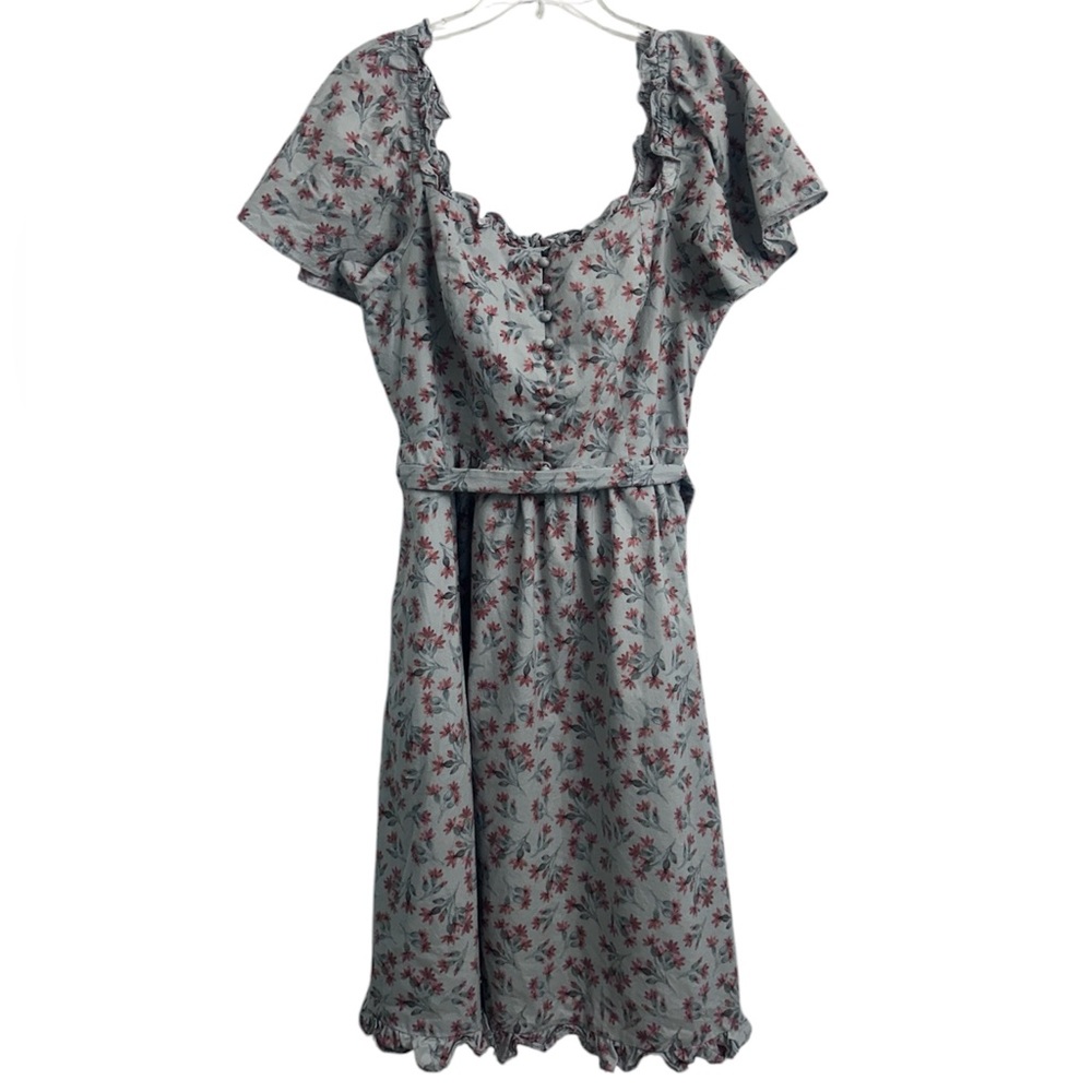 Gal Meets Glam for Anthropologie Marianna Floral Dress Blue Size 14